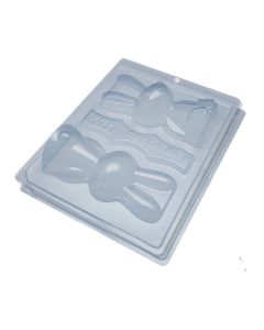 3D Sitting Bunny Medium 3 Part Chocolate Mold