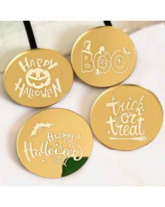 Halloween Acrylic Mirrored Cake Charm Set