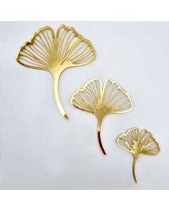 Acrylic Cake Charm Set Gingko Leaves Gold