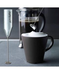 Satin Steel Milk Frother by Aerolatte with Stand