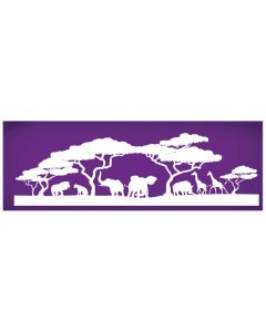 African Landscape Silhouette Mesh Stencil