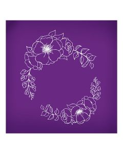 Avalon Floral Wreath Outline Mesh Stencil