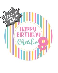 Customizable Icing Sheet Pastel Birthday Balloon CAKE SIZE