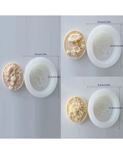 Bas Relief Oval Floral Molds Set of 3
