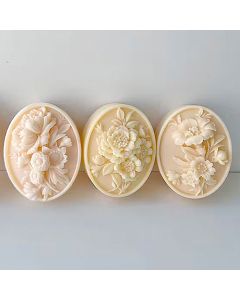 Bas Relief Oval Floral Molds Set of 3
