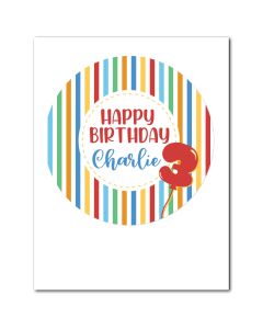 Customizable Icing Sheets Birthday Balloon CAKE SIZE