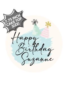 Customizable Icing Sheet Birthday Hats CAKE SIZE