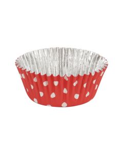 Foil Lined Red Polka Dot Cupcake Liners