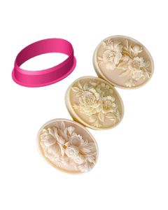 Chocolate Covered Oval Bas Relief Cookie Treat Set