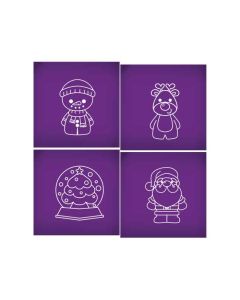 Christmas Friends Coloring Book Cookies Mesh Stencil Set