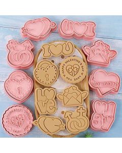 Valentine's Day Cookie Cutter and Embosser Set