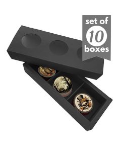 Cookie Treat Boxes 3 Cavity Black