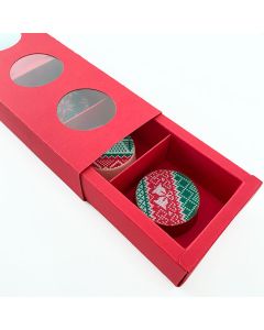 Cookie Treat Boxes 3 Cavity Red