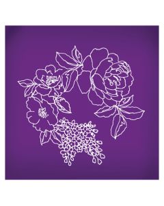 Classic Rose Wreath Outline Mesh Stencil