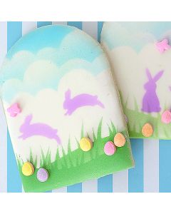 Clouds Grass and Bunnies Cookie Stencil Set