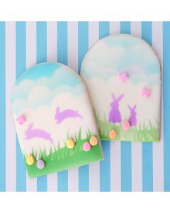 Clouds Grass and Bunnies Cookie Stencil Set