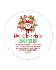 Christmas Friends Cocoa Bomb Stickers Set of 25