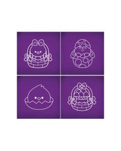 Easter Friends Coloring Book Cookies Mesh Stencil Set