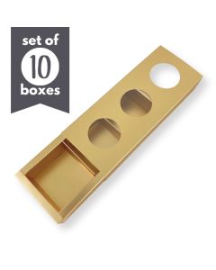 Cookie Treat Boxes 3 Cavity Gold (SKU 44433)
