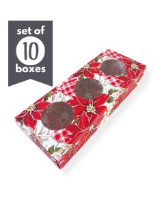 Cookie Treat Boxes 3 Cavity Preppy Poinsettias