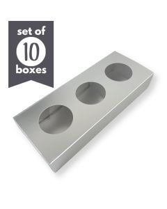 Cookie Treat Boxes 3 Cavity Silver (SKU 33322)