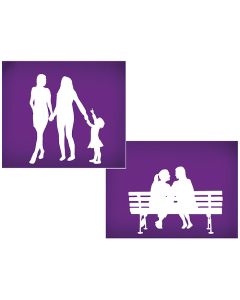 Silhouette Female Couple Family With Daughter Mesh Stencil Set