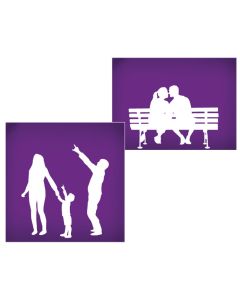 Silhouette Couple Family With Son Mesh Stencil Set