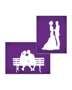 Silhouette Couple Duo Mermaid Gown Mesh Stencil Set