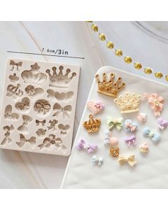 Silicone Mini Crowns, Bows & Hearts Mold 