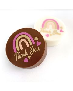 Chocolate Transfer Sheet Boho Rainbow Thank You Rounds