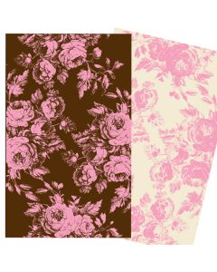 Chocolate Transfer Sheet Rose Damask Pink