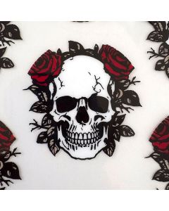 Chocolate Transfer Sheet Skull Roses Round Chablon