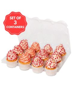 Cupcake Container Holds 12 Set of 3
