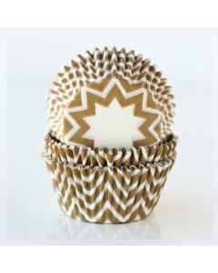 Cupcake Liners Chevron Gold