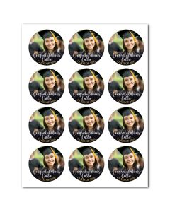 Customizable Icing Sheet Grad Photo Calligraphy Cookie