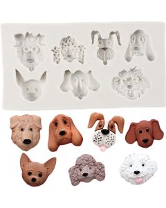 Cute Doggy Faces Silicone Mold