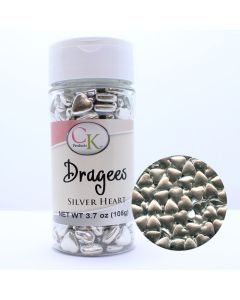 Dragees Silver Hearts