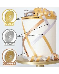 Edible Metallic Ribbon Set of 3 - Narrow