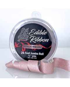 Edible Ribbon Metallic Rose Gold Wide