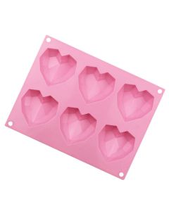 Silicon 6 Cavity Diamond Heart Pan