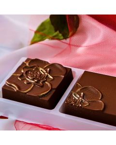 Floral Fillable Square 3 Part Chocolate Mold