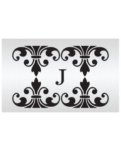 Fleur de Lis Border and Monogram Stencil