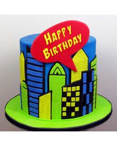 Flexabet Action Comic Happy Birthday Mold