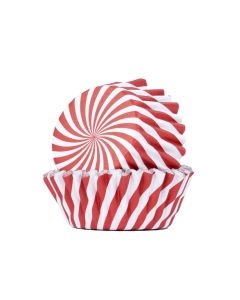 Foil Lined Christmas Candy Cane Cupcake Liners