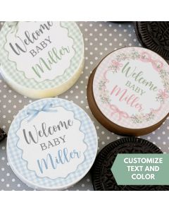 Customizable Icing Sheets Gingham Baby Shower Cookie/Cupcake