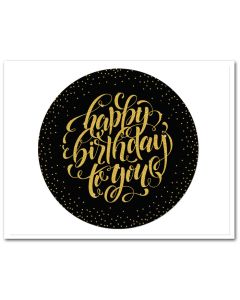 Icing Sheet Glitter Happy Birthday Black