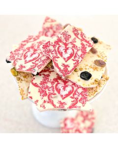 Chocolate Transfer Sheet Heart Damask