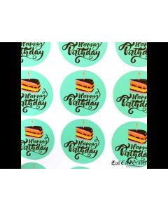 Icing Sheets Happy Birthday Cake Slice Cookie