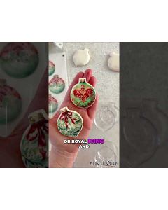 Victorian Round Christmas Ornaments Icing Sheets  (RN-45)
