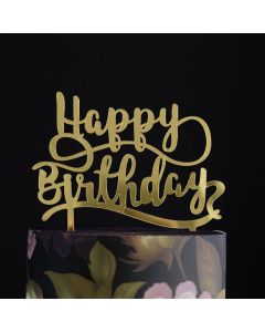 Acrylic Mirrored Birthday Topper Gold